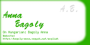 anna bagoly business card
